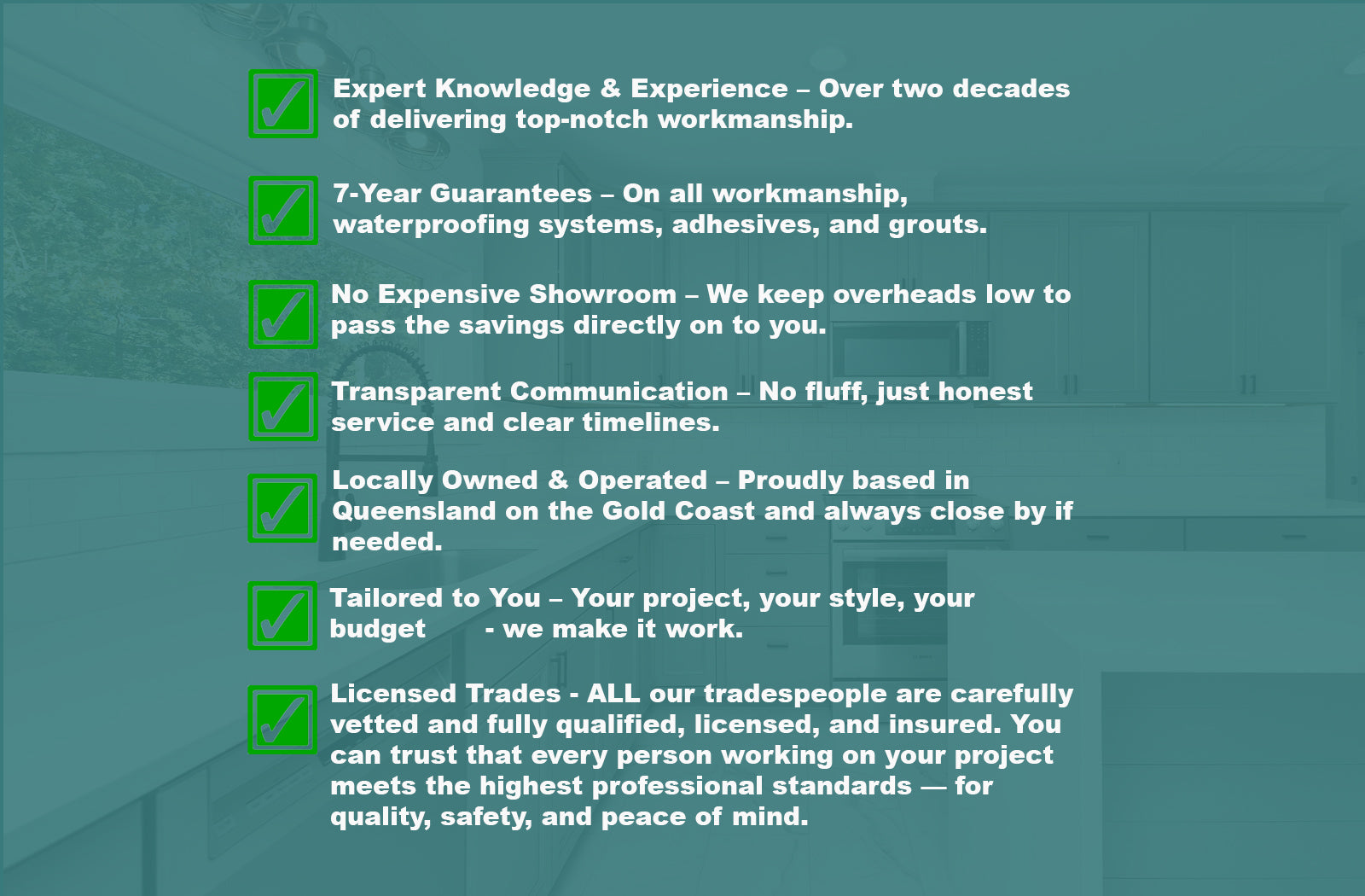 SM Renovations Guarantee - Gold Coast 
